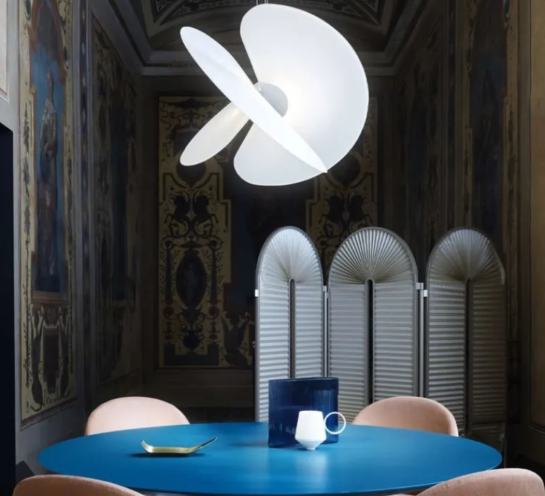 Suspension*Luceplan Suspension, Levante, , LED, dim, coupure de phase, 2700K, 1230lm, 28W, Ø62cm, H44cm - blanc