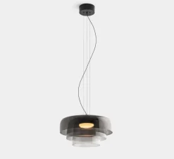 Suspension*LEDS C4 Suspension, Levels, 3 bodies, , LED, dim, 2700-3000-4000K, 1255 lm, Ø42cm, H26cm - Fumé