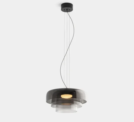 Suspension*LEDS C4 Suspension, Levels, 3 bodies, , LED, dim, 2700-3000-4000K, 1255 lm, Ø42cm, H26cm - Fumé
