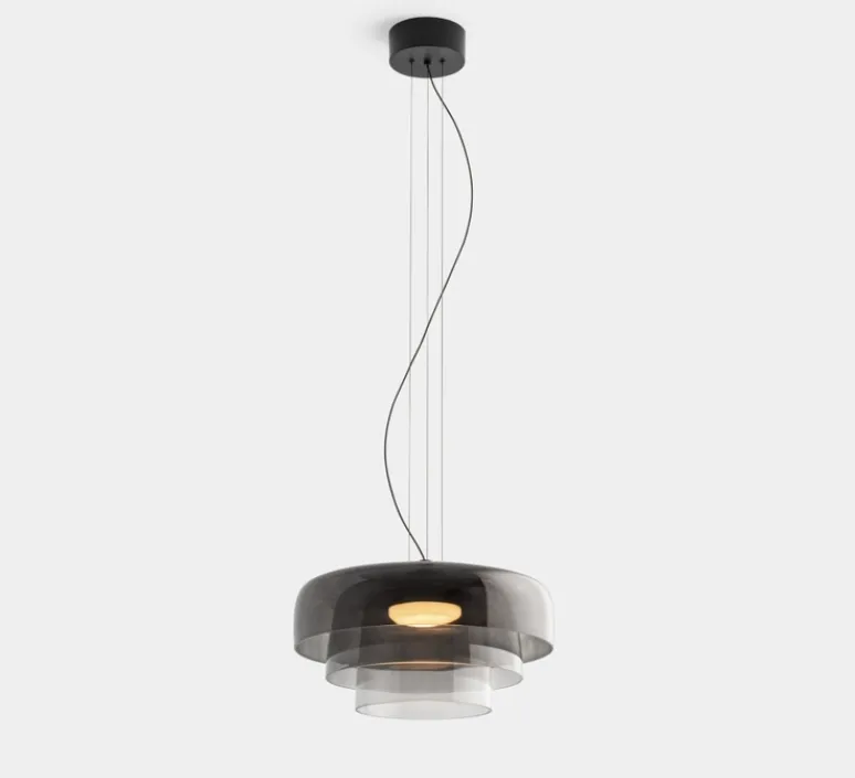 Suspension*LEDS C4 Suspension, Levels, 3 bodies, , LED, dim, 2700-3000-4000K, 1255 lm, Ø42cm, H26cm - Fumé