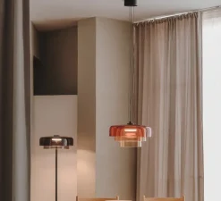 Suspension*LEDS C4 Suspension, Levels, 3 bodies, , LED, dim, 2700-3000-4000K, 1255 lm, Ø42cm, H26cm - Ambré