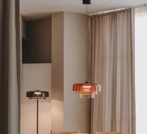 Suspension*LEDS C4 Suspension, Levels, 3 bodies, , LED, dim, 2700-3000-4000K, 1255 lm, Ø42cm, H26cm - Ambré