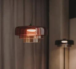 Suspension*LEDS C4 Suspension, Levels, 3 bodies, , LED, dim, 2700-3000-4000K, 1255 lm, Ø42cm, H26cm - Ambré