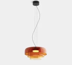 Suspension*LEDS C4 Suspension, Levels, 3 bodies, , LED, dim, 2700-3000-4000K, 1255 lm, Ø42cm, H26cm - Ambré