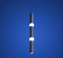 Suspension, Lightbone L, bleu, LED, Ø7,6cm, H83,6cm - Oblure