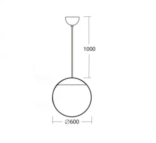 Suspension*Zangra Suspension, light.o.104, blanc & noir, IP40, Ø60cm, H10cm - blanc & noir