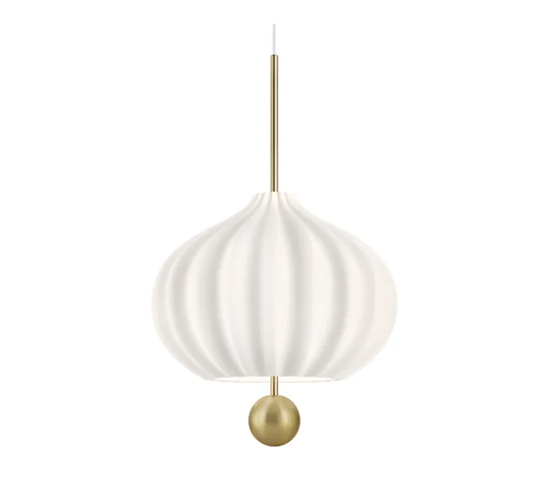 Suspension*KDLN Suspension, Lilli, , Ø32cm, H52cm - opalin et laiton