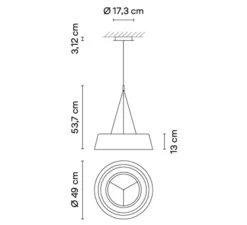 Suspension*Vibia Suspension, Lily 5730, , LED, dim, 2700K, 2170 lm, Ø49cm, H13cm - noir