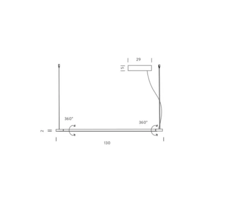 Suspension, Linescapes, horizontal, noir, LED, 3000K, 2100lm, IP44, dimmable, L130cm, H2cm - Nemo Lighting