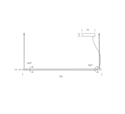 Suspension*Nemo Lighting Suspension, Linescapes, horizontal, , LED, 3000K, 1765lm, dimmable, L200cm, H2cm - blanc