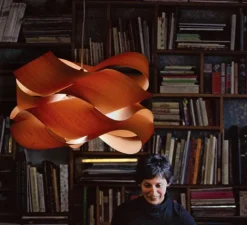 Suspension, Link, bois naturel de cerisier, Ø69cm, H40cm - LZF