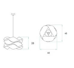 Suspension*LZF Suspension, Link, bois naturel d', Ø46cm, H28 - hêtre