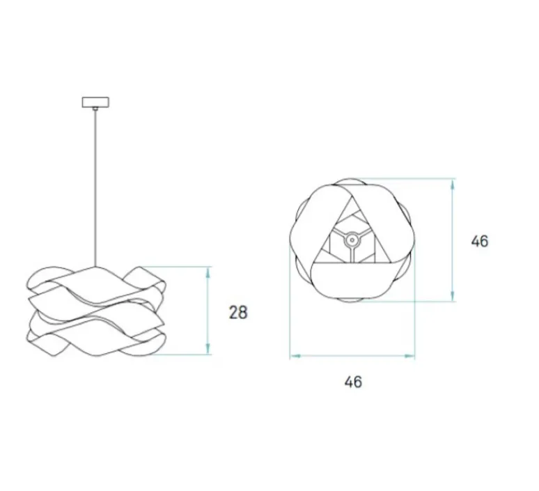 Suspension*LZF Suspension, Link, bois naturel d', Ø46cm, H28 - hêtre