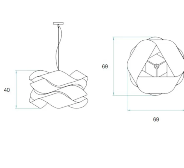 Suspension, Link Large, hêtre naturel, Ø69cm, H40cm - LZF