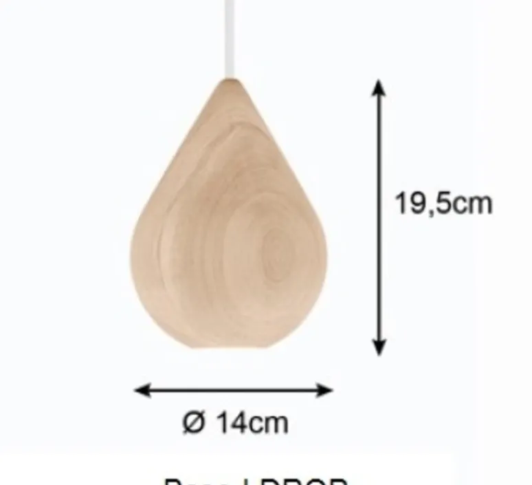 Suspension*Mater Suspension, Liuku Drop, , Ø14cm, H19,5cm - bois, tilleul
