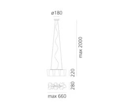 Suspension*Artemide Suspension, Logico Mini suspension 3 in linea, , 2900K, 3250lm, L66cm, H22cm - blanc