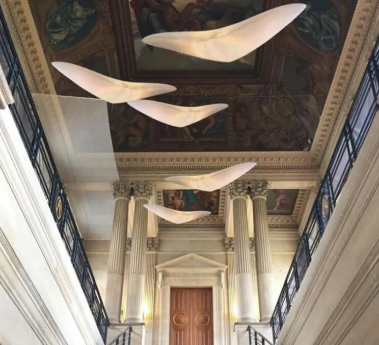 Suspension, L'oiseau grand, blanc, L157cm, H32,5cm - Céline Wright