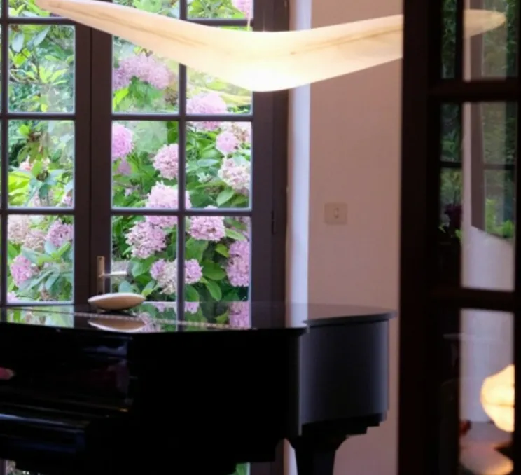 Suspension, L'oiseau grand, blanc, L157cm, H32,5cm - Céline Wright