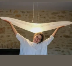 Suspension, L'oiseau grand, blanc, L157cm, H32,5cm - Céline Wright