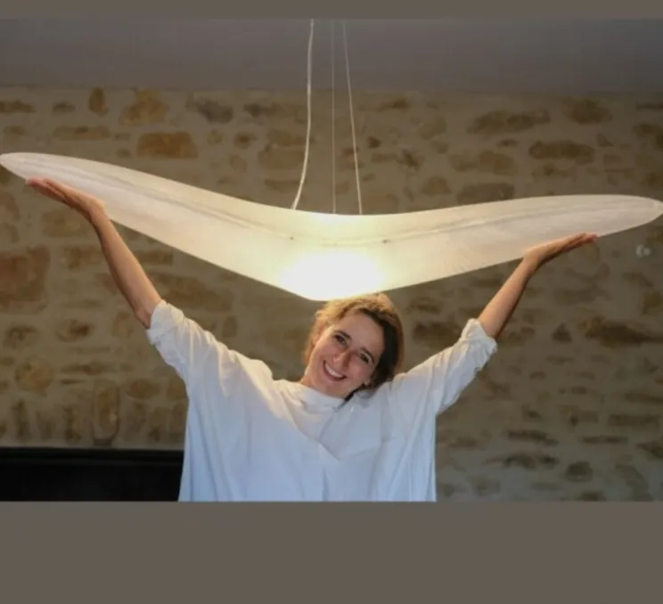 Suspension, L'oiseau grand, blanc, L157cm, H32,5cm - Céline Wright