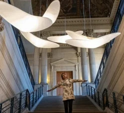 Suspension, L'oiseau grand, blanc, L157cm, H32,5cm - Céline Wright