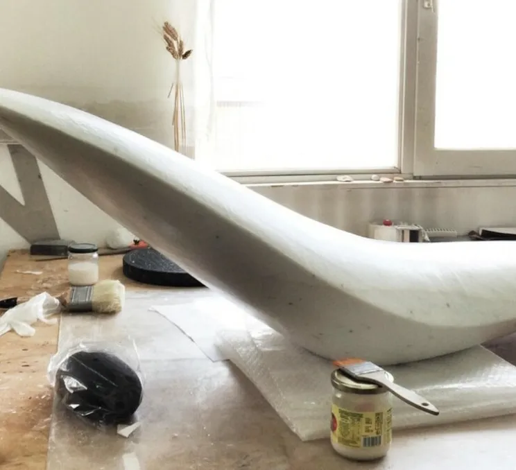 Suspension, L'oiseau grand, blanc, L157cm, H32,5cm - Céline Wright