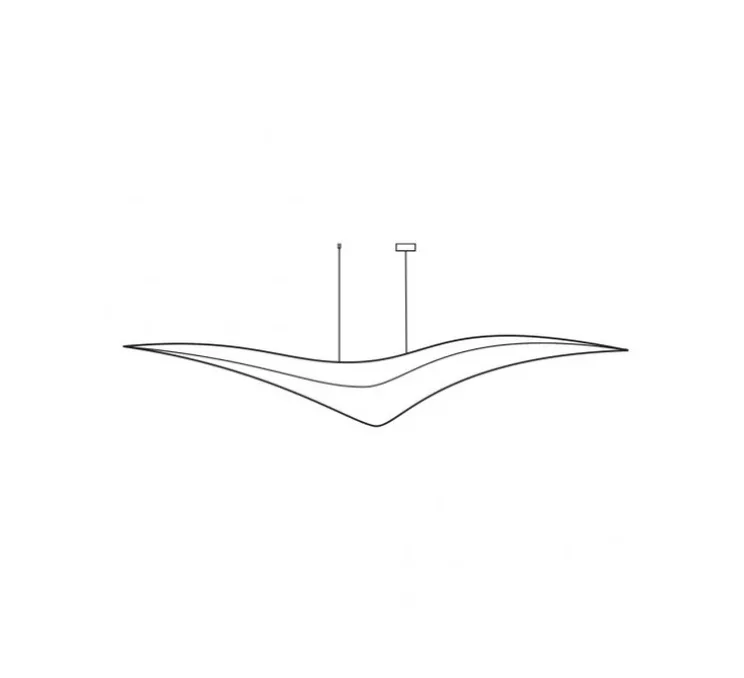 Suspension, L'oiseau grand, blanc, L157cm, H32,5cm - Céline Wright