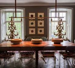 Suspension*Rubn Suspension, Long John 6, , L220cm, H17cm - Laiton, sangle en cuir marron