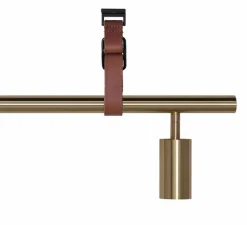 Suspension*Rubn Suspension, Long John 6, , L220cm, H17cm - Laiton, sangle en cuir marron