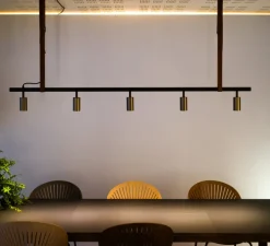 Suspension*Rubn Suspension, Long John 5, , L180cm, H17cm - Noir, bronze, sangle en cuir marron