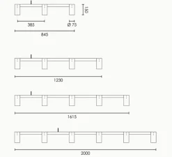 Suspension, Long Kennedy 5, bronze, L161,5cm, H15cm - Rubn