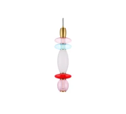 Enfants|Suspension*Elements lighting Suspension, Léonor verticale, , Ø15cm, H55cm - bleu, rouge, opaque