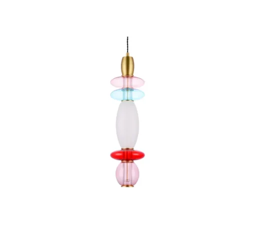Enfants|Suspension*Elements lighting Suspension, Léonor verticale, , Ø15cm, H55cm - bleu, rouge, opaque