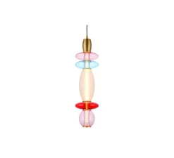 Enfants|Suspension*Elements lighting Suspension, Léonor verticale, , Ø15cm, H55cm - bleu, rouge, opaque