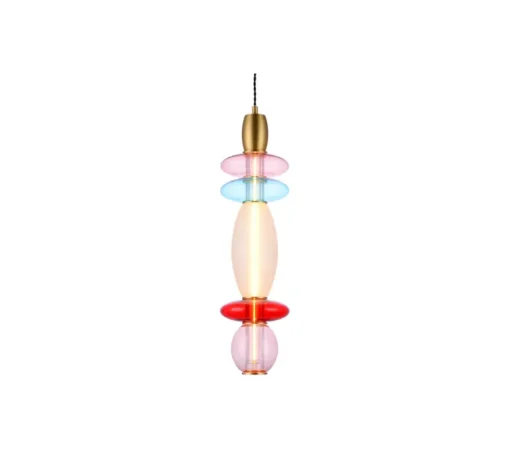 Enfants|Suspension*Elements lighting Suspension, Léonor verticale, , Ø15cm, H55cm - bleu, rouge, opaque