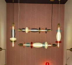 Enfants|Suspension*Elements lighting Suspension, Léonor verticale, , Ø15cm, H55cm - bleu, rouge, opaque