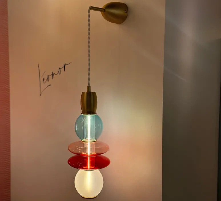 Enfants|Suspension*Elements lighting Suspension, Léonor verticale, , Ø15cm, H39,7cm - bleu, rouge, opaque