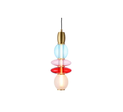 Enfants|Suspension*Elements lighting Suspension, Léonor verticale, , Ø15cm, H39,7cm - bleu, rouge, opaque