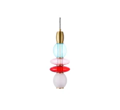 Enfants|Suspension*Elements lighting Suspension, Léonor verticale, , Ø15cm, H39,7cm - bleu, rouge, opaque