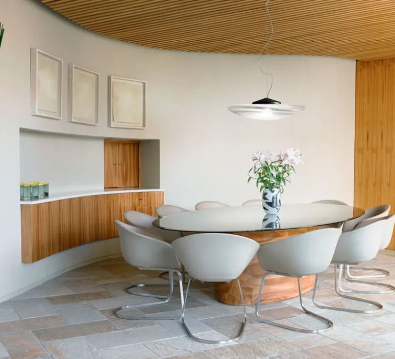 Suspension*Fabbian Suspension, Loop F35, , LED, dim, 3000K, lm, Ø45cm, H10cm - transparent, noir