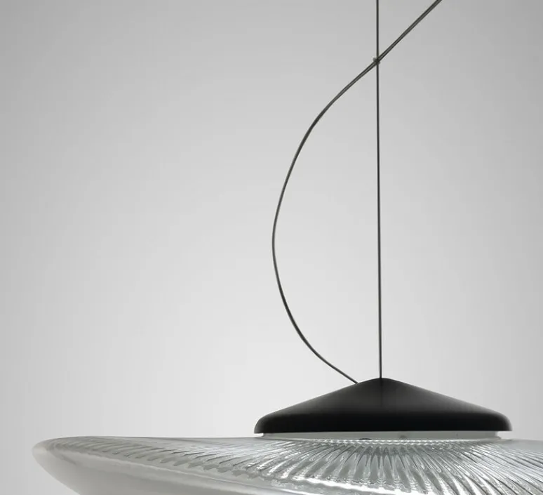 Suspension*Fabbian Suspension, Loop F35, , LED, dim, 3000K, lm, Ø45cm, H10cm - transparent, noir