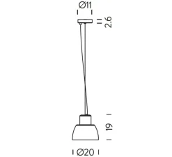 Suspension*Nemo Lighting Suspension, Lorosae, réédition d'Alavaro Siza, , Ø20cm, H19cm - jaune sorrento