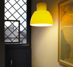 Suspension*Nemo Lighting Suspension, Lorosae, réédition d'Alavaro Siza, , Ø40cm, H39cm - jaune sorrento