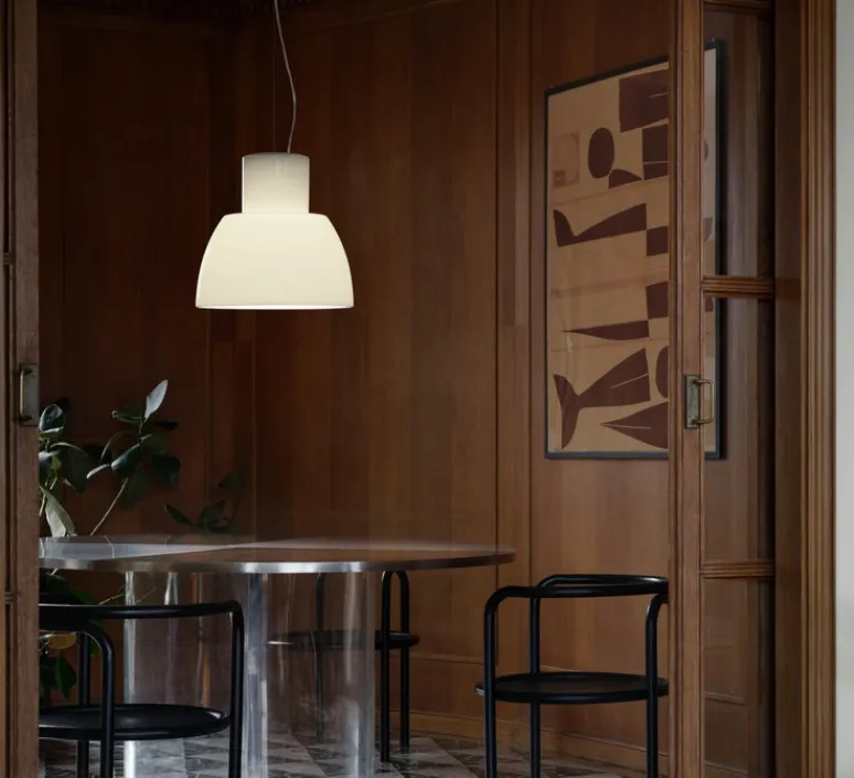 Suspension*Nemo Lighting Suspension, Lorosae, réédition d'Alavaro Siza, , Ø40cm, H39cm - blanc jasmin