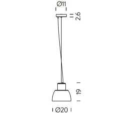 Suspension*Nemo Lighting Suspension, Lorosae, réédition d'Alavaro Siza, , Ø20cm, H19cm - bleu océan