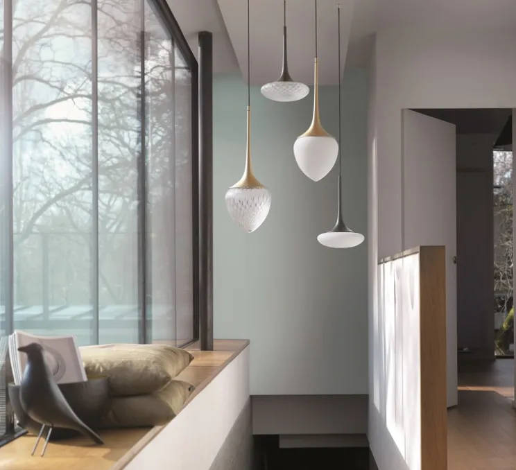 Suspension, Louis XS, graphite satiné, opale et écaille, LED, dim, 2700K, 1500 lm, Ø24cm, H36cm - CVL