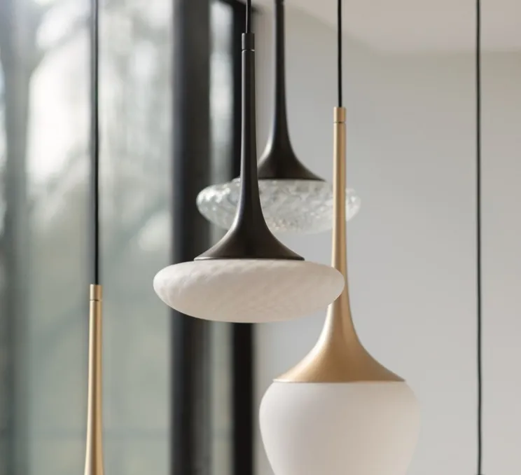 Suspension, Louis XS, graphite satiné, opale et écaille, LED, dim, 2700K, 1500 lm, Ø24cm, H36cm - CVL