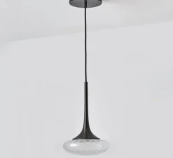 Suspension, Louis XS, graphite satiné, opale et écaille, LED, dim, 2700K, 1500 lm, Ø24cm, H36cm - CVL