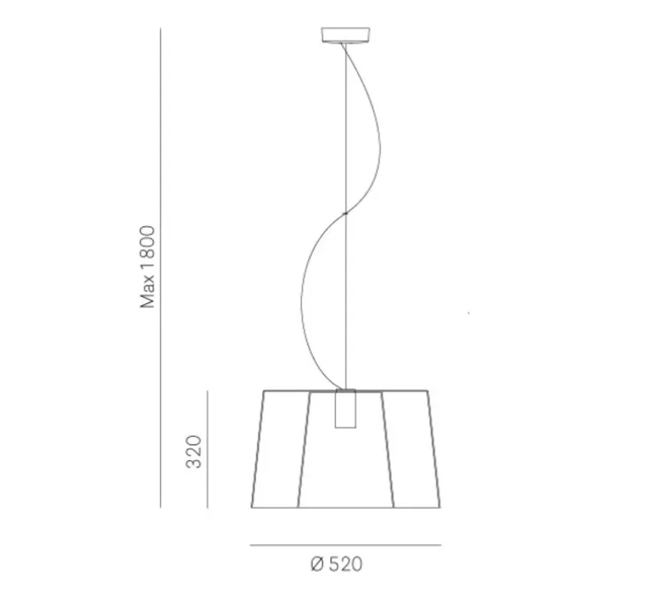 Suspension, L001S, rouge, Ø52cm, H35cm - Pedrali