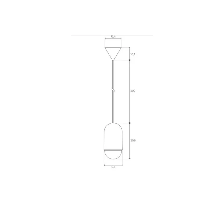 Suspension, luce medium, Chêne noir, Ø10,5cm, H20,5cm - Hartô